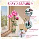 3Pcs Large Flowers Artificial Flower Decoration, Giant Artificial Flower Art Decor for Garden, Hote, Office, Home Farmhouse Decor, Wedding, Art Gallery, Store (Dark Pink)
