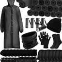 Jecery 160 Pcs Winter Homeless Care Package Supplies Bulk Blankets Beanies Gloves Socks for Donation Shelters Charity Giving (Black)