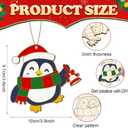 Jenaai 36 Set Christmas Wooden Painting Kit DIY Unfinished Blank Ornaments Craft Set Snowman Santa Xmas Tree Hanging Decorations Birthday Holiday Party Favor for Kids Christmas