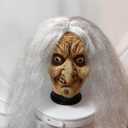 Old Lady Witch Mask with White Hair, for Halloween Costume Party, Masquerade