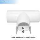 LESSO 12PCS 3/4 Inch Tee PVC Fitting 3 Way Connector, Furniture Grade Corner Fittings for DIY Building Furniture Greenhouse Shed Pipe Fittings Tent Connection (Pack of 12)