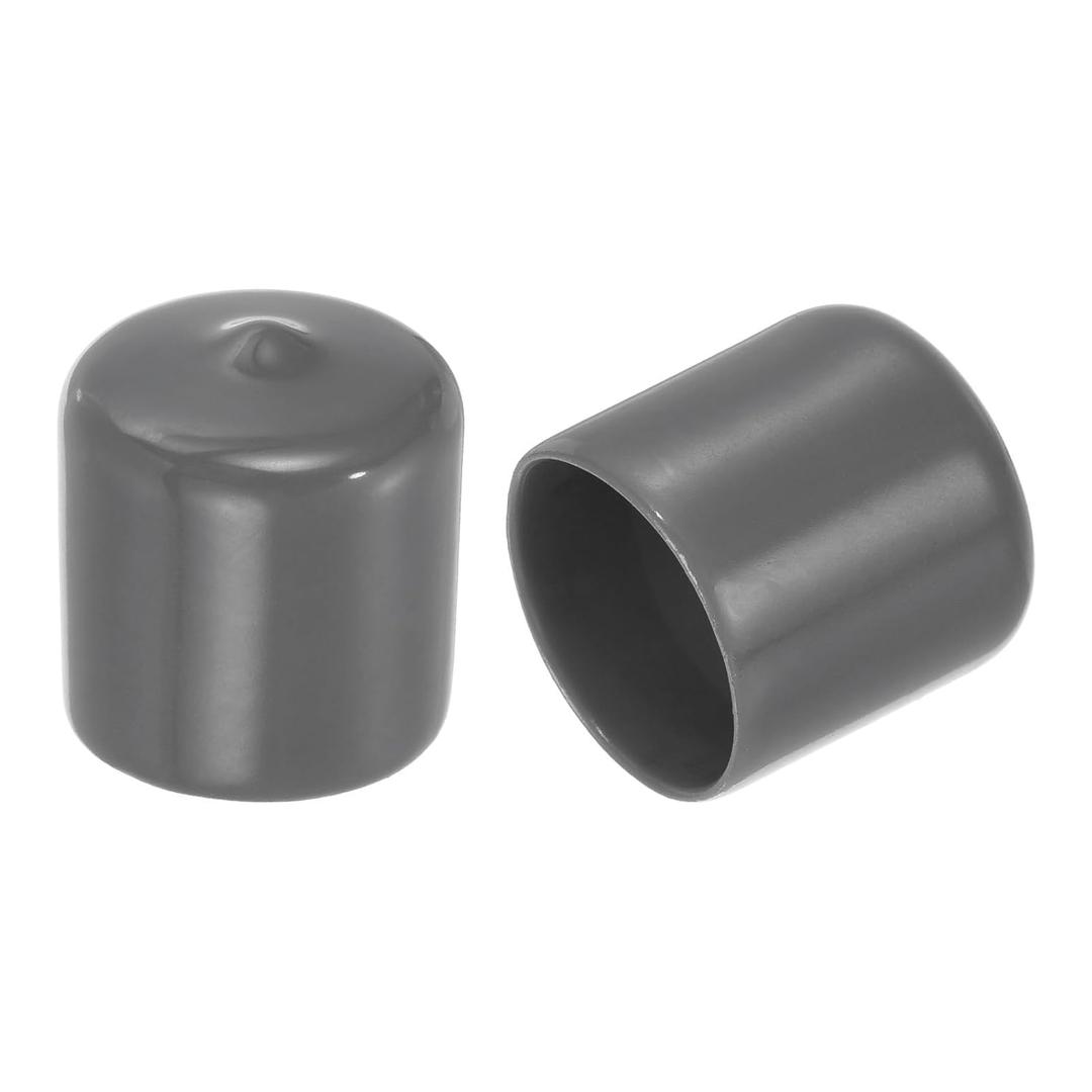 uxcell 30pcs Rubber End Caps 25mm(1") ID Vinyl Round Tube Bolt Cap Cover Screw Thread Protectors Dark Grey
