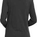 Womens Shirts Long Sleeve Cowl Neck Tops Basic Dressy Casual Sweatshirts Loose Fit Sweater Fall Fashion Trendy 2024 Blouse (Black, S)