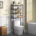 Over The Toilet Storage Rack,4-Tier Over Toilet Bathroom Organizer with Adjustable Wooden Shelves,Freestanding Space Saver Bathroom Cabinet Shelves Over Toilet,Over Toilet Storage, Vintage Brown, 24.4 x 13 x 64.6 inches