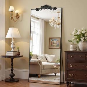 Antok Full Length Mirror, 65"x22" Floor Mirror Standing Halling for Bedroom Living Room Cloakroom, Black : Home & Kitchen