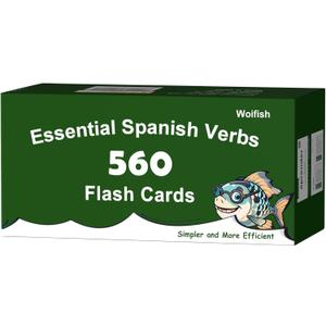 500+ Spanish Verbs Learning Flash Cards Flashcards for Beginners & Adult & Children 12+ (60 Essential Spanish Verbs + 60 Test Cards + 440 Basic) Tense Conjugation