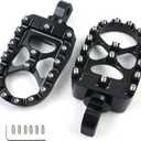 MDPROMCP CNC Motorcycle Wide Foot Pegs Aluminum 360 Roating Adjustable Suitable Compaitble with Dyna Fatboy Iron 883 Sportster 883(Black)