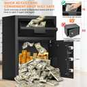 2.8 Cubic Drop Safe for Business, Anti-Theft Drop Slot Safes for Money with Digital Combination Lock & Spare Keys, Cash Depository Safe with Drop Box for Home Retail Store Business