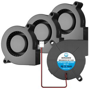 WINSINN 50mm 5015 Blower Fan 5V, 3D Printer 5 Volt Fans Blower Turbine Turbo Hydraulic Bearing, Brushless Cooling 50mmx15mm 2PIN (Pack of 4Pcs)