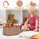 3 Set Baskets for Gifts Empty, Large Woven Bamboo Gift Basket Kit with Handles, Sturdy Empty Gift Baskets to Fill for Mothers Day, Birthday Party Wrapping Gift -3 Cellophane Wrap Bags