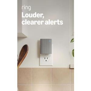 Ring Chime — Enhanced audio for real-time alerts you can hear from anywhere, easy plug-in setup, simple wifi & Bluetooth connectivity, sleek design, White