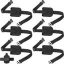 Zhehao 6 Set Mic Belt Pouch Anti Dropping Strap Fitness Instructor Detachable Neoprene Microphone Transmitter Carrier Pouch Adjustable Belt Waistband Bag for Fitness Instructor Speaking Theatre Black