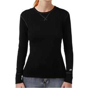 MERIWOOL Womens Base Layer 100% Merino Wool Heavyweight 400g Thermal Shirt for Women (Medium, Black)