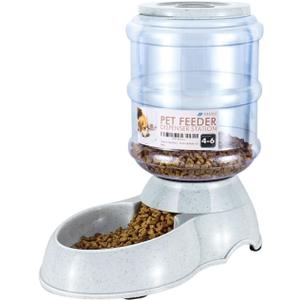 Flexzion Gravity Pet Feeder Food Dispenser (4-6 lb Size) for Dogs Cats Automatic Replenish Dry Food Storage Container Bowl for Small Medium Breed Dog Cat Animal Feeding Watering Fountain Supplies