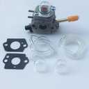 KIPA Carburetor For Homelite 308054041 UT-09520 UT-09521 UT-09523 UT-09525 26cc Blowers with Fuel Lines Primer Bulbs Mounting Gaskets