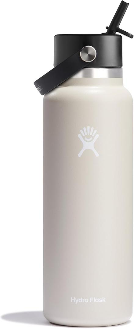 Hydro Flask Water Bottle - Insulated Stainless Steel - Wide Straw Lid, Non Spill, Leakproof in 40 Oz Oat Tan Hydro Flask Water Bottle - Insulated Stainless Steel - Wide Straw Lid, Non Spill, Leakproof in 40 Oz Oat Tan