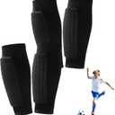 2 Pairs Soccer Shin Guards for Kids Youth Adult,Shin Guards Soccer Calf Compression Sleeve with Honeycomb Pads,Lightweight Shin Protector Support for Baseball MTB FootballBoys Girls Protective Gear (X-Small, Black)