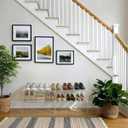 2 Tier Acrylic Long Shoe Shelf Clear Acrylic Shoe Organizer, 42.5" L x 11.8" W x 12.2" H, Holds 10 to 12 Pairs for Heels, Sneakers, Flats in Closet, Entryway, Bedroom, Easy Assembly & Clean