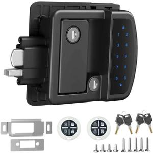 RV Door Lock Replacement, All-Metal Smart Keyless Entry Camper Door Lock | All-Metal RV Door Lock with Keyless Entry, 4 Unlock Ways: Keypad, Bluetooth, Remote & Keys