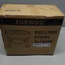FURWOO Low Roller Seat PU Leather Rolling Stool with Wheels for Manicure, Mechanic,Home Office, Garage Shop Black