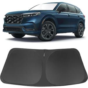 Windshield Sun Shade Custom Fit for 2023 2024 2025 2026 Honda CRV SUV, LX, EX, EX-L, Sport Hybrid, Touring Accessories Foldable Sunshade Sun Blocker Protect Car from Sun Rays & Heat Damage