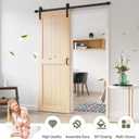 30x84 inch Sliding Barn Wood Door Slab with 5ft Hardware Kit, Requires Simple DIY Assembly