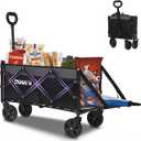 Compact Foldable Tailgate Wagon Cart with Wheels, 12 lb Lightweight Small Folding Utility Wagon for Garden, Grocery, Beach, Camping - Portable Cart (Gray)
