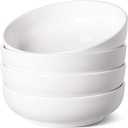 LE TAUCI Pasta Bowls 32 oz, Salad Bowls Set for Serving Soup, Pasta, Noodle, Dinner, Large Kitchen Bowl Plates, Microwave Safe - 7.8 Inch, Set of 2, White