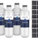 GLACIER FRESH LT1000PC Replacement Water Filter, Compatible with LT1000PC/PCS, LT1000PC, LT-1000PC Water Filter and LT120F ADQ73334008 Fresh Air Filter 4 Pack
