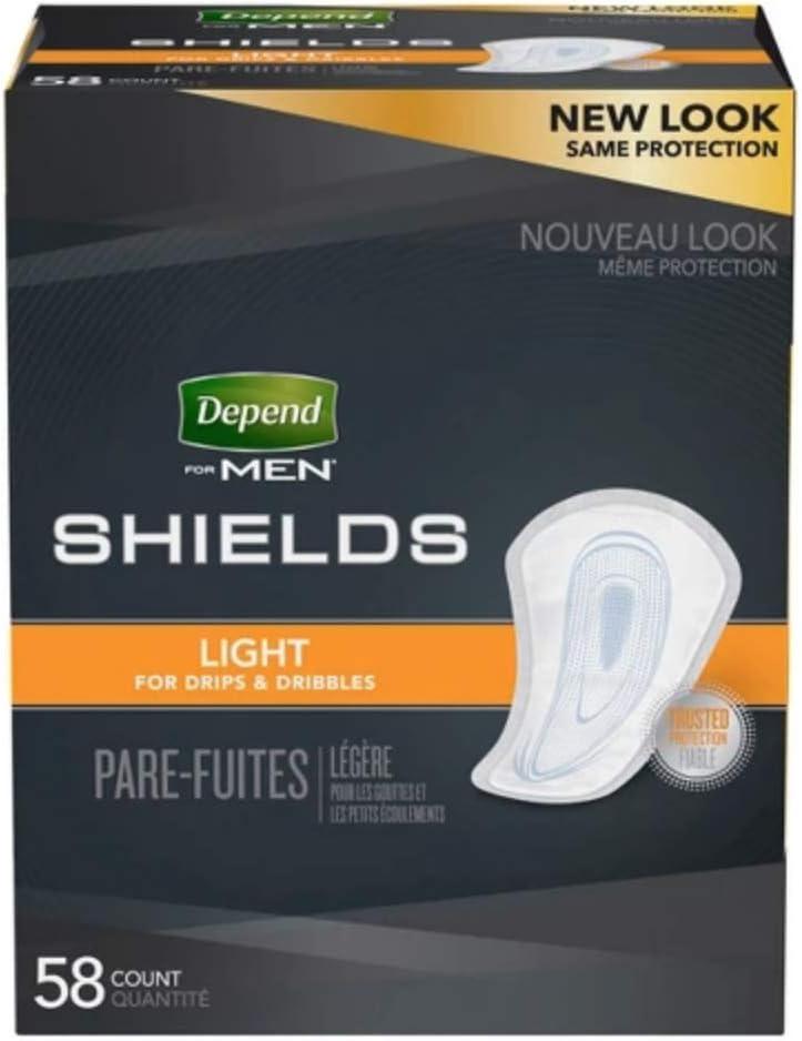 DependsMen Incontinence Shields/Pads Light Absorbency - 1 Box