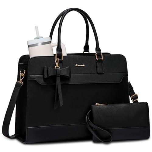 LOVEVOOK Laptop Tote Bag for Women,Leather Work Bag, Waterproof Business Teacher Bag,Large Computer Handbag Purse Briefcase,Office Gifts for Women