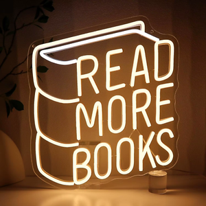 Read More Books LED Neon Sign for Library Classroom Reading Corner Bedroom