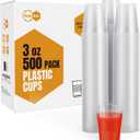 3oz Disposable Plastic Cups 500 Pack,Small Mouthwash Cups, Bulk Sample Tumblers for Home, School, Office, Parties, or Commercial Use