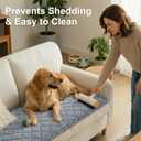 Smiry Fuzzy Couch Cover for Dogs, Non Slip Washable Pet Sofa Cover, Scratch Proof Hair Resistant Plush Sofa Slipcover, Pet Friendly Couch Cushion Protector for Cat, Grey, 27.6" x 82.7"