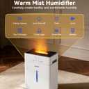 Humidifiers for Bedroom Large Room 10L/2.64Gal, Warm and Cool Mist Humidifier Large Room, Simulated Flame Humidifier Light, 12H Timer, 3 Speed, Top Fill, 1000sq.ft for Baby/Plant/Office