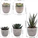 Set of 5 Artificial Succulent Plants in Pots - Lifelike Fake Succulents for Desk Decor, Low-Maintenance Home & Office Decor Gift