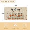 Roszwtit Fall Door Mat 30 X 17 Inch Fall Halloween Dog Welcome Doormat Indoor Outdoor Entrance Floor Mat Non Slip Autumn Halloween Decor Rubber Mats
