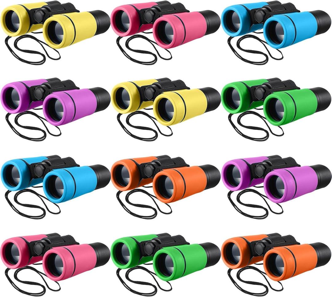 Yunsailing 12 Pcs Binoculars Shock Proof Educational Learning Folding Small Telescope Hunting Bird Watching Camping Outdoor