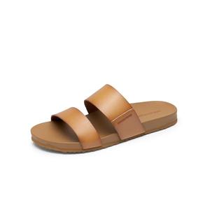 DREAM PAIRS Women's Open Toe Slides Sandals Comfortable Arch Support Footbed Two Strap Slip-on Fashion Casual Beach Vacation Lightweight Flat Sandals Summer for Women,Size 9.5,Natural,SDSS26003W