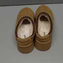 Vilanva Platform Clogs for Women Cozy Suede Fall Slippers with Warm Fur Lined Slip on Shoes Outdoor Indoor House (8, Chestnut)