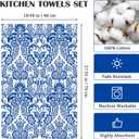 Flower Bird Tea Towels, Spring Summer Cotton Kitchen Towel 18.927.5 inch, Quick Drying Dish Cloth for Party Anniversary Holiday Decoration Housewarming Gifts (Blue and White Porcelain)