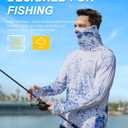 Men's Sun Protection Fishing Shirts UPF 50+ Lightweight Hoodie Long Sleeve UV SPF Hooded Shirts with Mask Rash Guard (XX-Large, Blue Tie-dye)