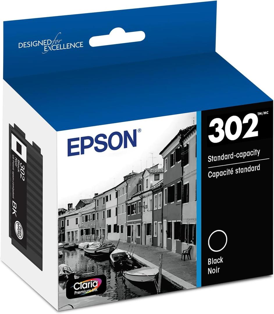 EPSON 302 Claria Premium Ink Standard Capacity (T302020-S) Works with Expression Premium XP-6000, XP-6100 (Black) EPSON 302 Claria Premium Ink Standard Capacity (T302020-S) Works with Expression Premium XP-6000, XP-6100 (Black)