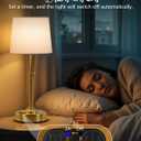 Height Adjustable Rechargeable Table Lamp with Timer, Dimmable Cordless LED Desk Lamp, 4000mAh Battery Operated Table Lamps, Gold Wireless Touch Nightstand Lamp for Kitchen Counter Coffee Table Office