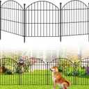 Decorative Garden Fence 24in (H) x20ft (L), 10 Pack No Dig Fence Animal Barrier for Dog, Arched Flower Bed Edging, Wire Border Panel Fencing for Yard Patio Outdoor Decor