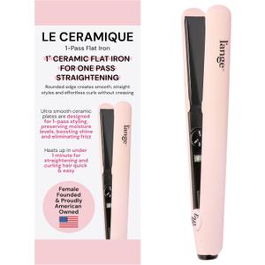 L'ANGE HAIR Le Ceramique 1-Pass Flat Iron Hair Straightener | Fast Heating Ceramic Flat Iron | Best Hot Tools Professional Hair Straightener to Lock in Moisture & Shine | (Blush)