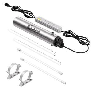 HQUA-TWS-12 Ultraviolet Water Purifier Filter for Whole House Water Purification,12GPM 120V, 1 Extra UV Lamp + 1 Extra Quartz Sleeve