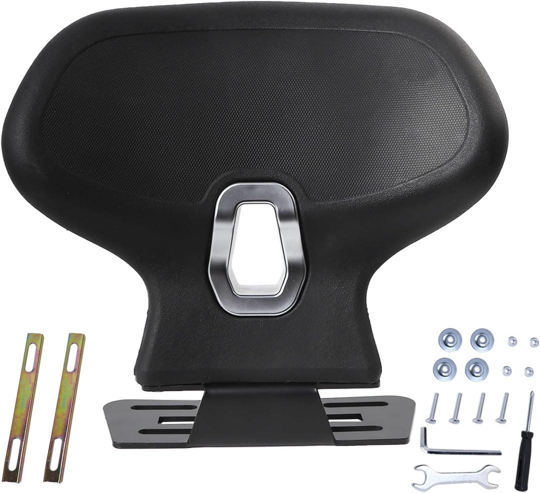 Mokuo C-Shape Motorcycle Backrest - Universal Easy-Mount Base, Comfortable Body-Hugging Support with PU Foam, Fits ATV Scooter Cruiser Moped & Bike