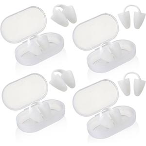 4 Pcs Nose Plugs for Swimming Silicone Waterproof Swim Nose Plugs Swimming Nose Clips with Storage Bag for Adults Kids Beginners, Ensure Comfort and Safety in Pool