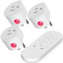 Wireless Remote Control Outlet, SURNICE Mini Remote Light Switch 10A/1200W for Christmas Lights, Up to 130 FT Long Range, FCC and ETL Certified (1T+3R)